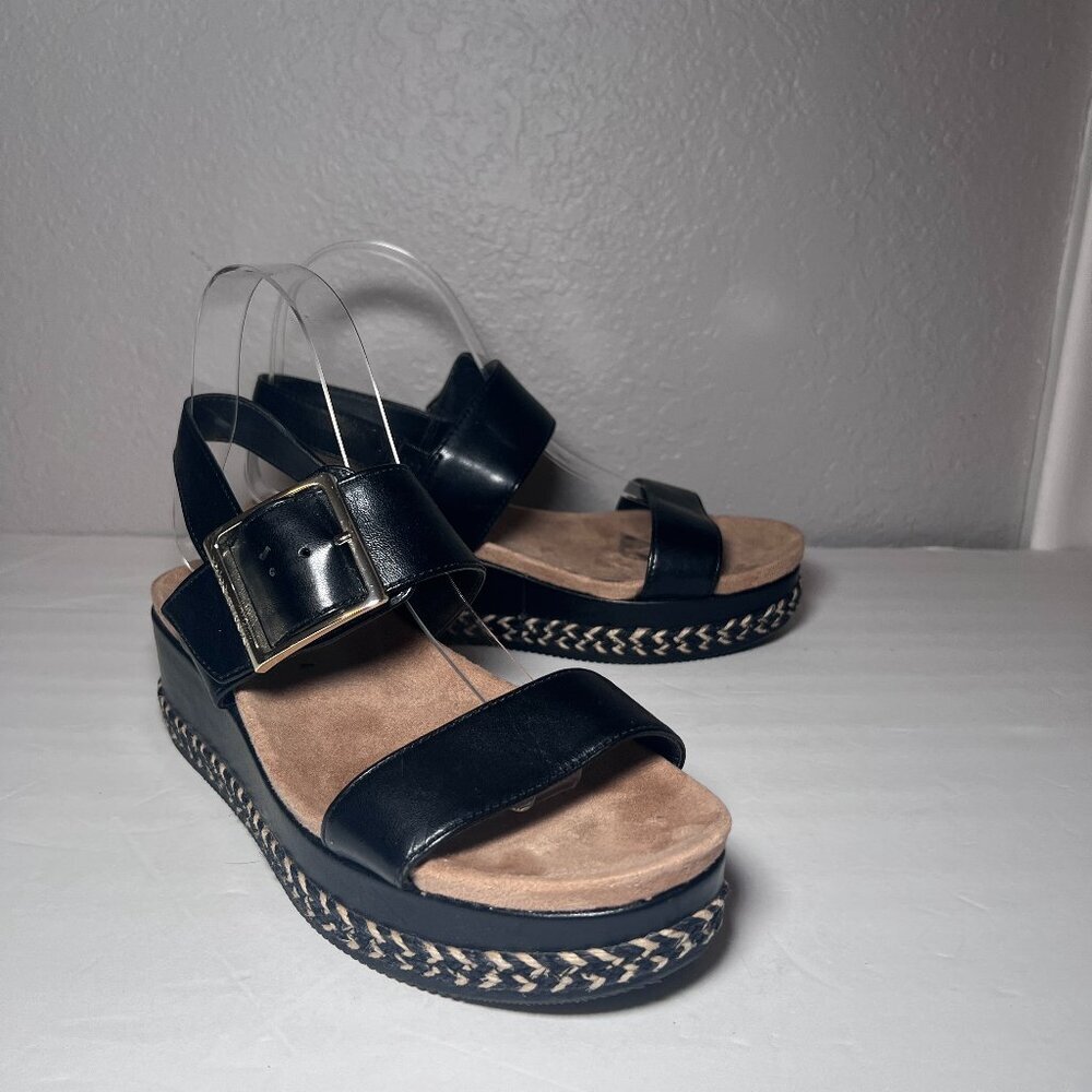 Giani Bernini Black Jerammiep Ankle Strap Wedge Sandals Platform